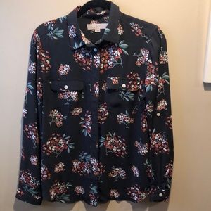 Ann Taylor Loft Floral Utility Blouse